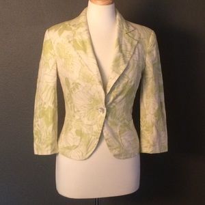 Zara Basic Sz Small Green 3/4 Sleeve Blazer